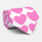  roze liefdeshart. stropdas (Opgerold)