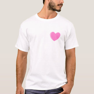 roze liefdeshart. t-shirt