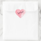 Roze liefdeshart Xoxo-Waterverf gekleurd Hart Sticker (Tas)