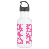 Roze liefdesharten waterfles (Achterkant)
