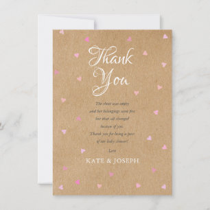 Roze Liefdeshartjes Boho Baby Meisje Bedankt Gedic