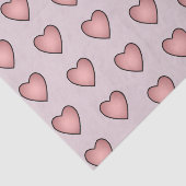 Roze liefdeshartspatroon tissuepapier (Detail)