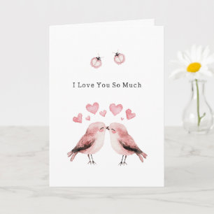 Roze Liefdesvogels Lieveheersbeestjes Kaart