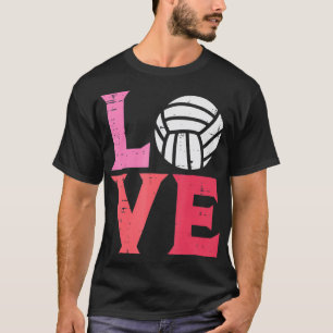 Roze liefdesvolleyball Cute Sports Coach Player Ma T-shirt