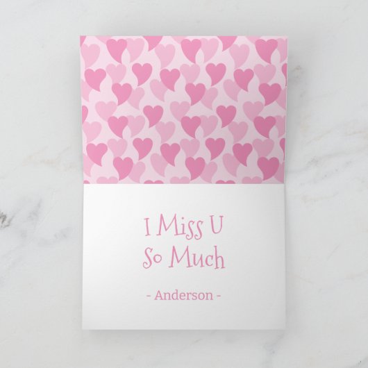 Roze Liefdevolle Hartjes Naadloos Patroon Kaart (Binnen)