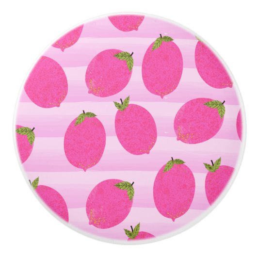 Roze liemons limonade Summer Fruit Fun Bright Keramische Knop (Voorkant)