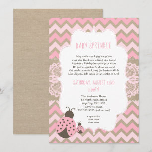 Roze lieveheersbeestje Baby Sprinkle, meisje baby Kaart