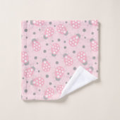 Roze Lieveheersbeestje handdoek set met naam (Wasdoekje)