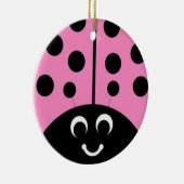 roze lieveheersbeestje keramisch ornament (Rechts)