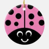 roze lieveheersbeestje keramisch ornament (Achterkant)