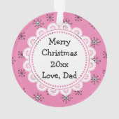 Roze lieveheersbeestje Persoonlijke Boodschap Kers Ornament (achterkant)