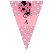 Roze lieveheersbeestje polka dot verjaardagsbanner vlaggetjes (Derde vlag)