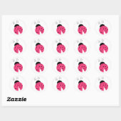 Roze lieveheersbeestje Sticker (Vel)
