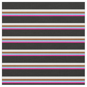 Roze, Light Sky Blue, Brown, Mint Cream & Black Stof