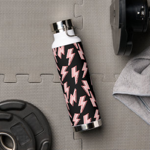 Roze Lightning Bolts Patroon Waterfles