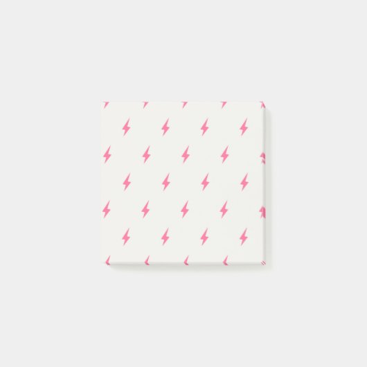 Roze Lightning Stijlvolle Back-to-School Stationer Post-it® Notes (Voorkant)