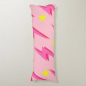 Roze Lightning Stormy Sky & Thunder Flash Lichaamskussen (Voorkant Verticaal)