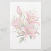 Roze LIJNEN Aangepaste postuur Briefpapier (Achterkant)