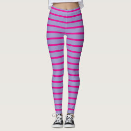 Roze lijnen op een paarse achtergrond leggings