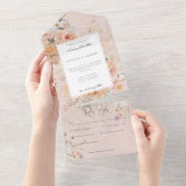  Roze Lijst All In One Uitnodiging (Afscheurbaar)