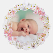 roze lijst Baptisme dank u Ornament Kaart (Voorkant)