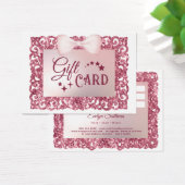 Roze Lijst Boog Gift Kaart (Bureau)