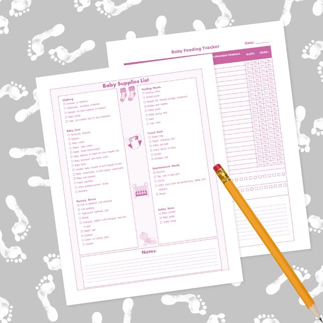 Roze lijst met Baby en voedingstracker (Creator heeft geüpload)