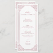  Roze  Lijst Trouwmenu + Dank u Menu (Voorkant / Achterkant)