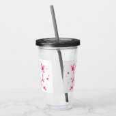 Roze Lijst van Floral Acryl Drinkbeker (Links)