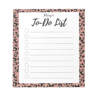 Roze lijst van taken notitieblok