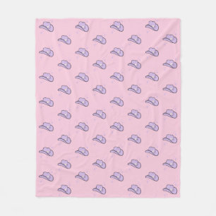 Roze Lila Cowgirl Rodeo Pattern Fleece Deken