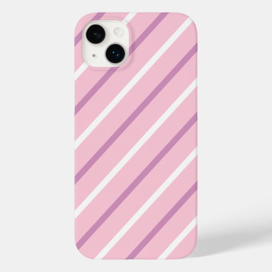 Roze, Lila en witte diagonale strepen Case-Mate iPhone Case (Achterkant)