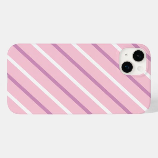 Roze, Lila en witte diagonale strepen Case-Mate iPhone Case (Achterkant (horizontaal))