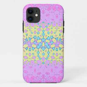 Roze, Lila, Geel en Hemelsblauw Geometrisch iPhone 11 Hoesje