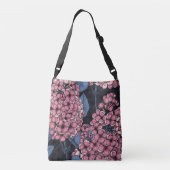 Roze lila op donkerblauw crossbody tas (Achterkant)