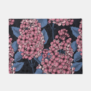 Roze lila op donkerblauw deurmat