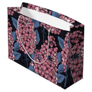 Roze lila op donkerblauw groot cadeauzakje