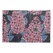 Roze lila op donkerblauw kussensloop (Achterkant)