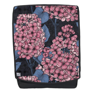 Roze lila op donkerblauw rugtassen