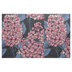 Roze lila op donkerblauw stof