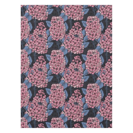 Roze lila op donkerblauw tafelkleed (Voorkant)