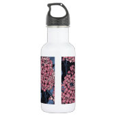 Roze lila op donkerblauw waterfles  (Achterkant)