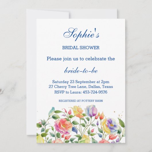 Roze Lila Rozen Floral Spring Vrijgezellenfeest Kaart (Voorkant)