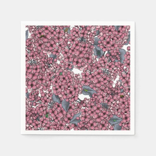 Roze Lila tuin Servet (Voorkant)