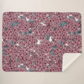 Roze Lila tuin Sherpa Deken (Voorkant (horizontaal))