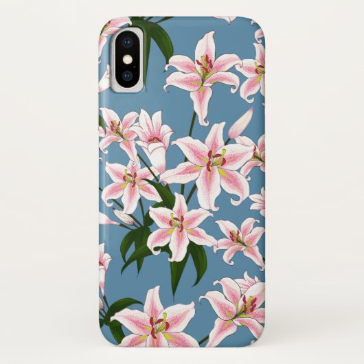 Roze Lilly flower Pattern Case-Mate iPhone Case (Achterkant)