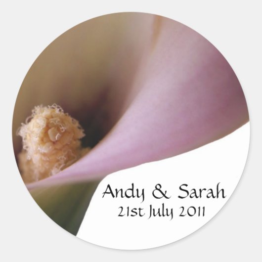 Roze Lilly Wedding Stickers (Voorkant)