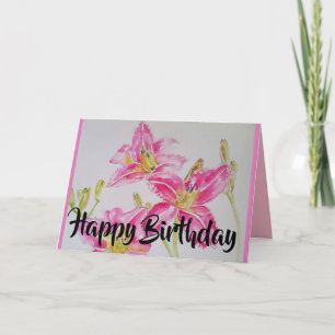 roze Lily Birthday-kaart Kaart