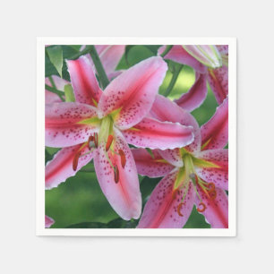  Roze Lily Floral Foto Servet