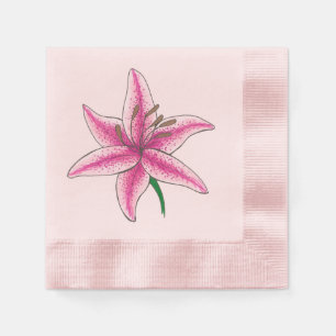 Roze Lily Flower Floral Garden Party Spring Lilies Servet